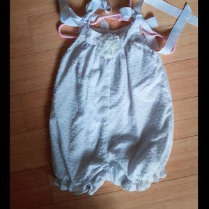 Anvy Kids White Swiss Dot Romper (12m)